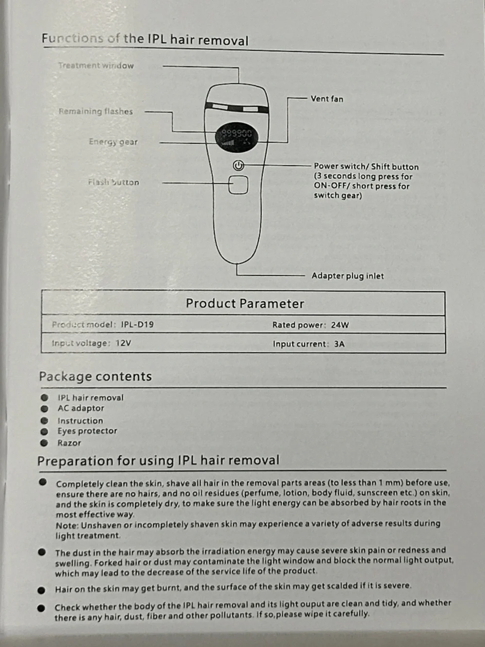 IPL Hair Removal Device - White - Grooming